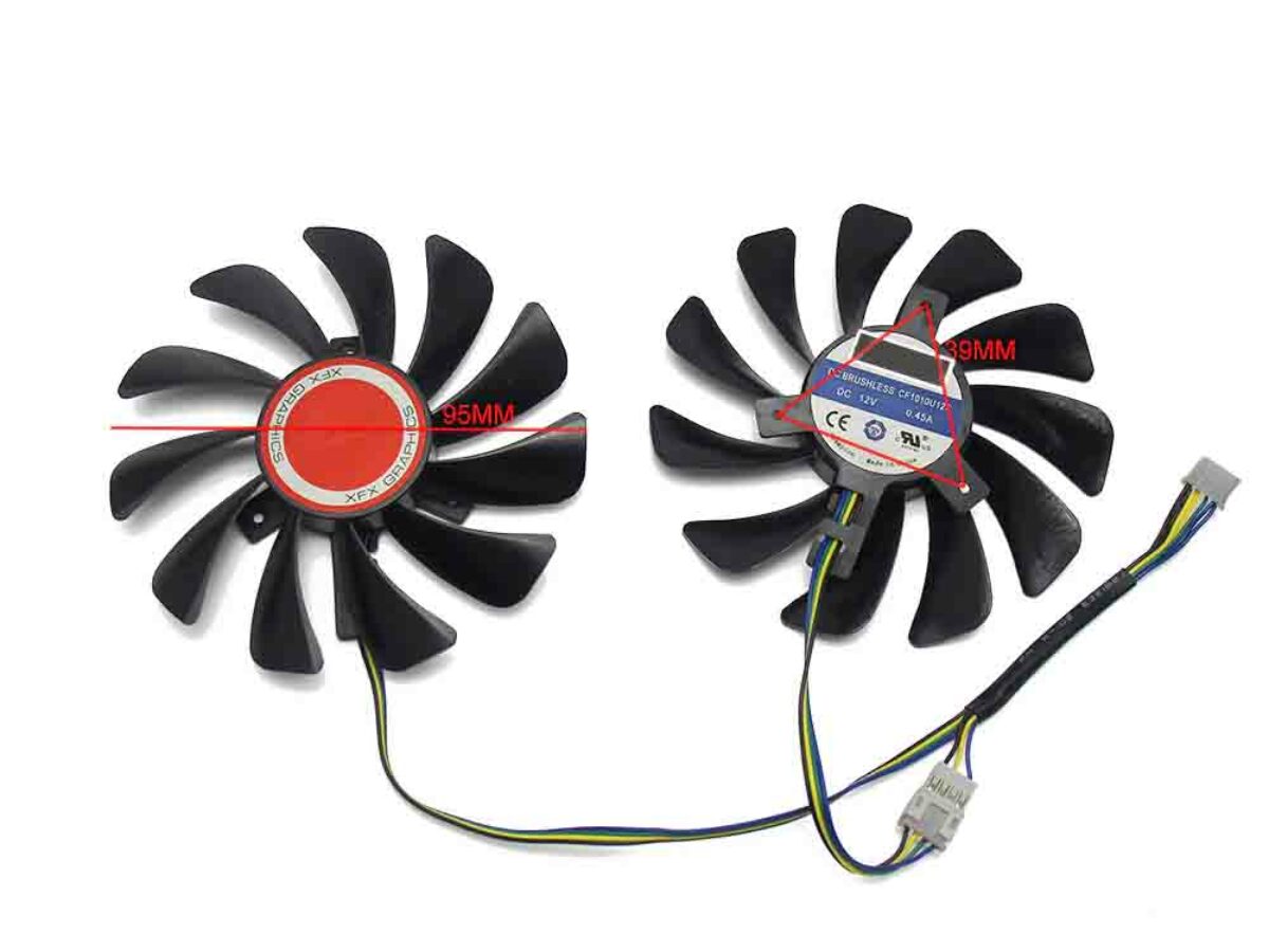 Cooler Fan Xfx Cf1010u12s Rx 580 590 Rx580 Vga Gpu - Cabos e Plugs