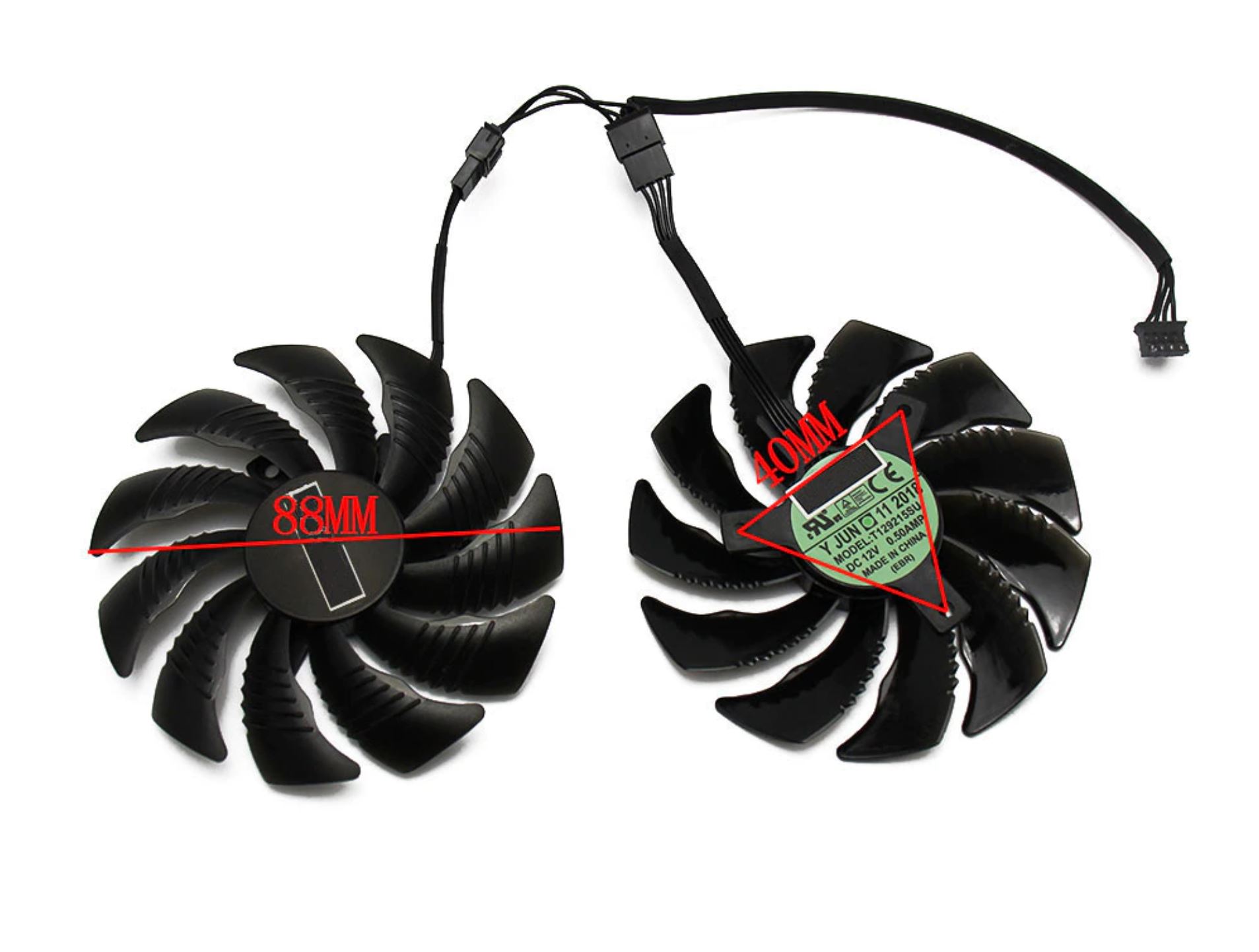 Cooler Fan Gigabyte 4pin, 88mm T129215su 1060 1070 570 580 Ventilador GPU VGA - Imagem 2