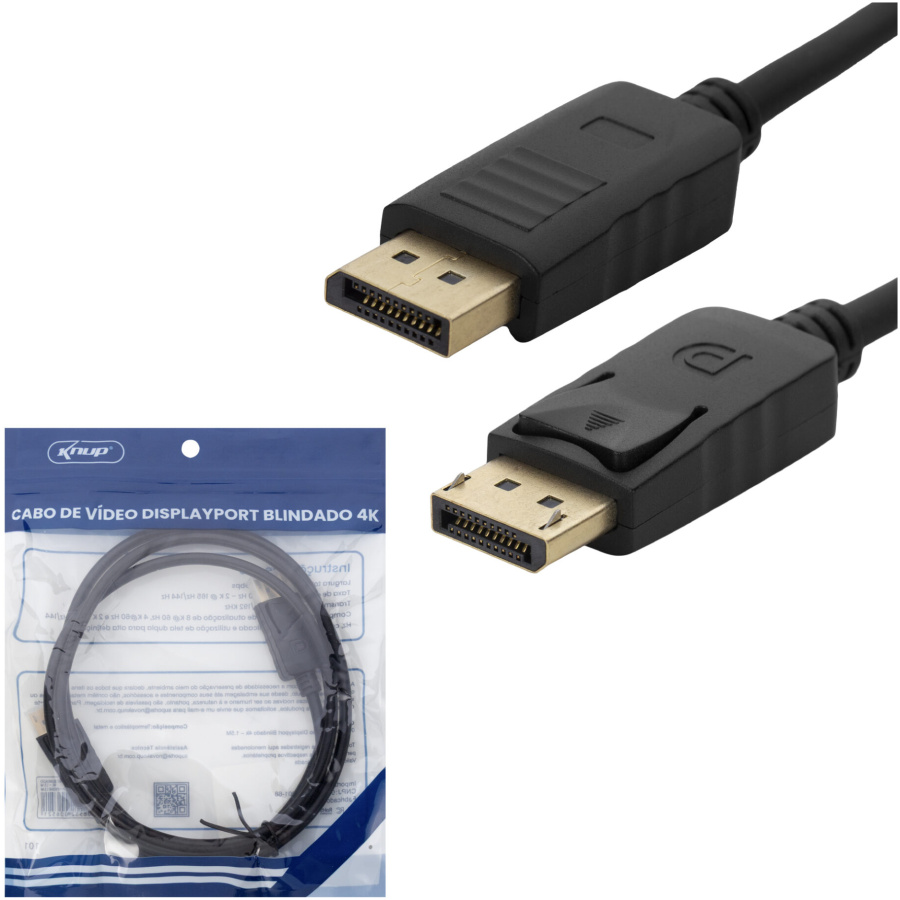 Cabo de Vídeo Displayport Blindado 4K 1.5M - Imagem 3