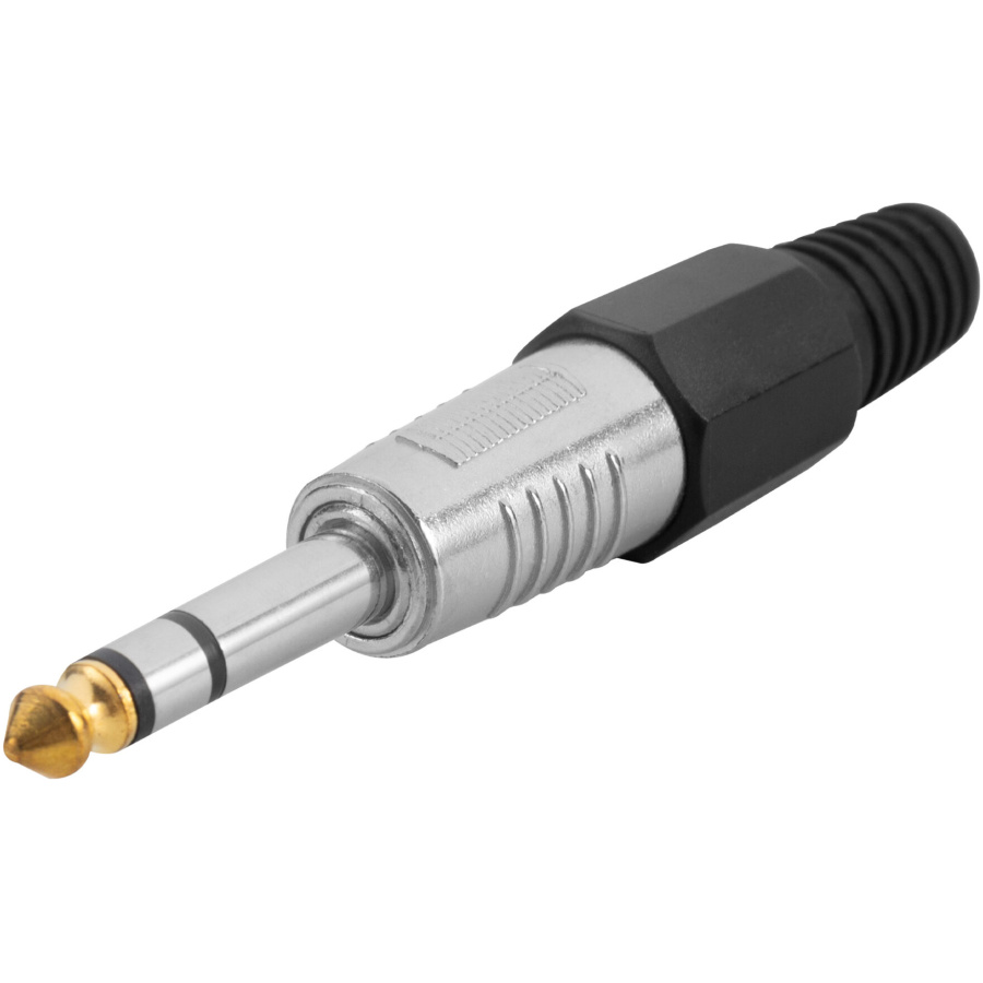 Plug P10 Stereo Ponta Gold - Kit 5 Conectores Pro Star Cable - Imagem 2