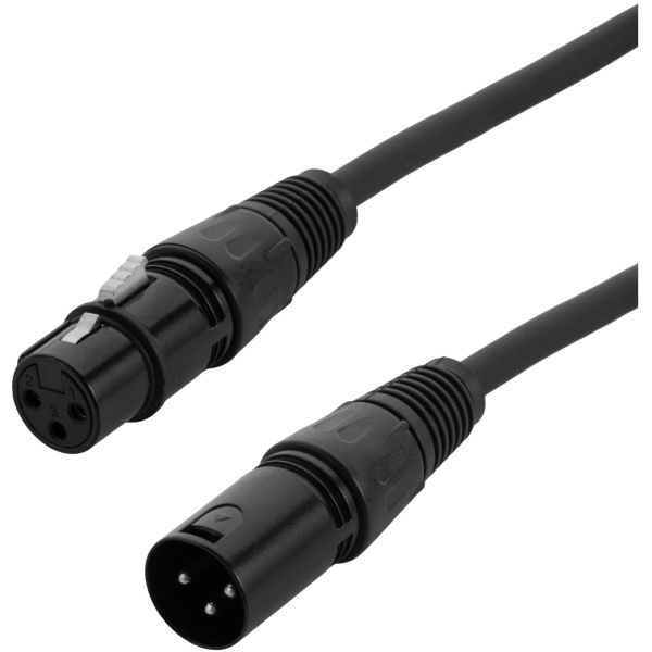 Cabo XLR Macho para Fêmea, Fio X30 OFHC, Blindado, 22AWG, Preto