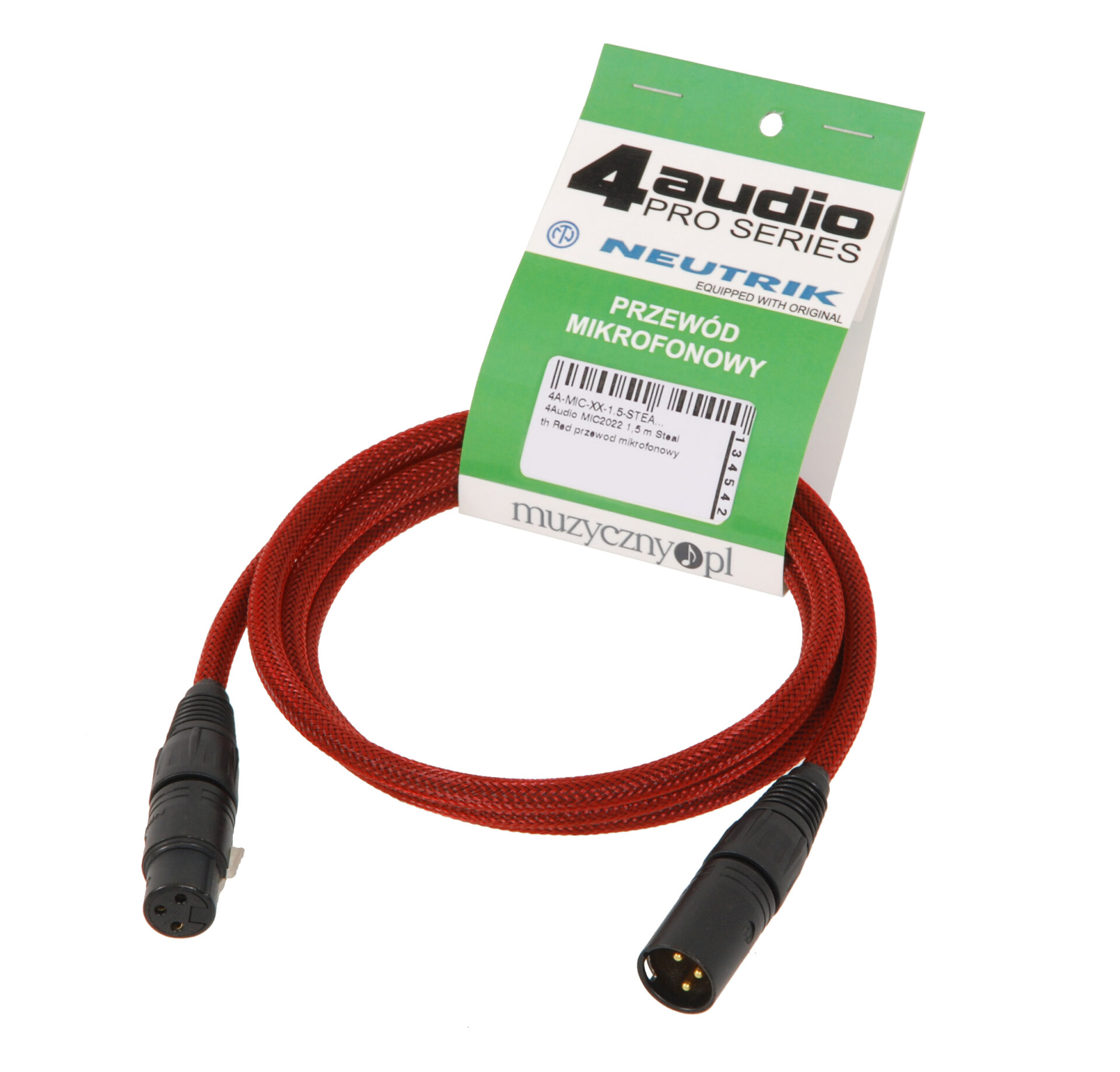 Cabo de microfone balanceado com capa de malha trançada e conector XLR